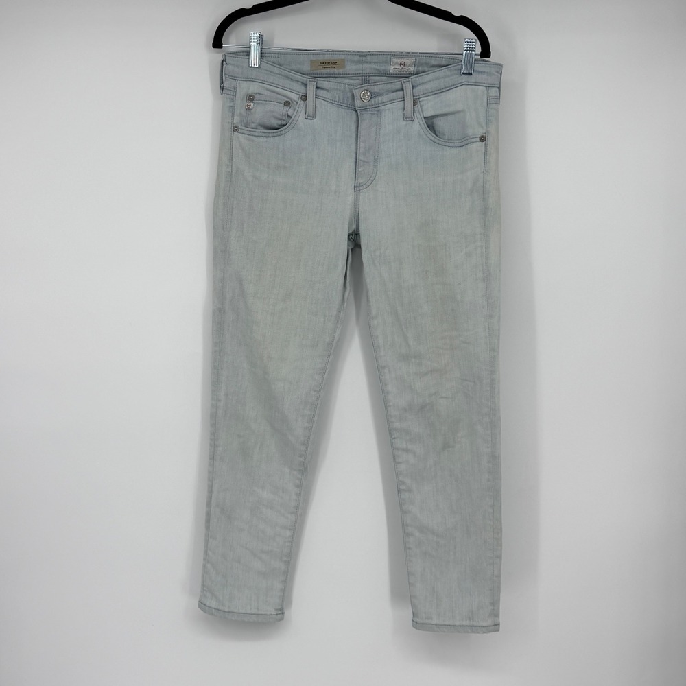 AG‎ Adriano Goldschmied The Stilt Crop Cigarette Jeans Light Wash Blue Size 30